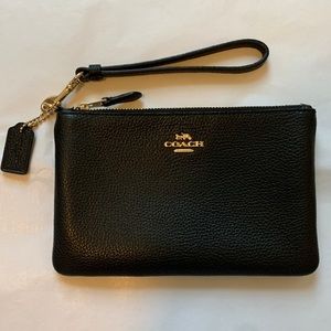 Coach Black Leather Wristlet